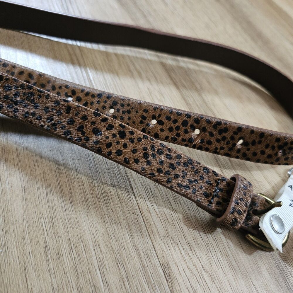 American Eagle Womens Skinny Leopard Print Belt Size Small Brown Speckled - Picture 2 of 4